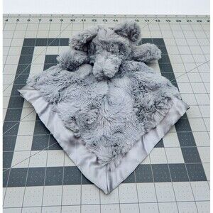 Cloud Island Elephant Gray Swirl Satin Edge Back 14 Inch Baby Security Blanket